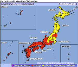 Die rot hinterlegten Gebiete, sind am meisten betroffen. Ich bin auch in den roten Bereich eingeschlossen.